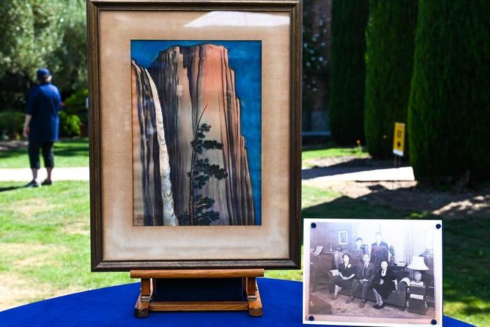 Appraisal: 1930 Chiura Obata Evening Glow on Yosemite Falls