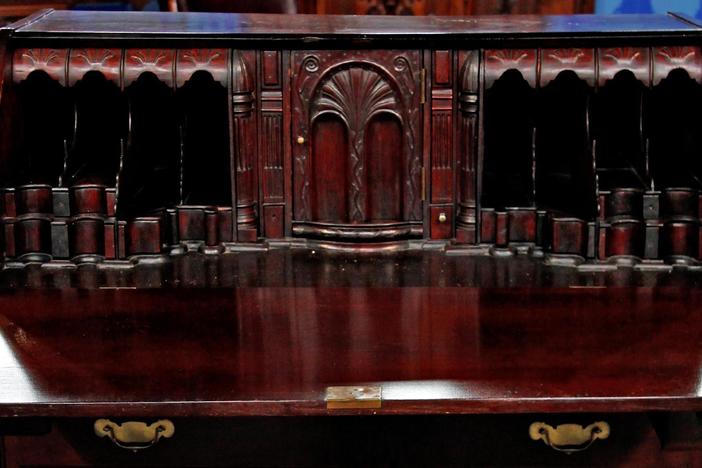 Appraisal: Chippendale Figured Walnut Slant-Front Desk, ca. 1770, from Atlanta Hour 3.
