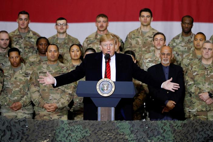 During surprise trip to Afghanistan, Trump says he's restarted talks with Taliban