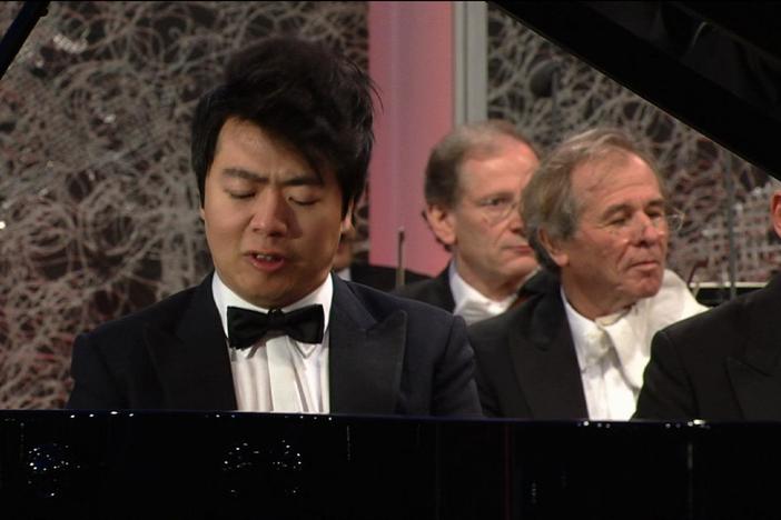 An excerpt of Lang Lang performing a Richard Strauss piece with the Vienna Philharmonic.