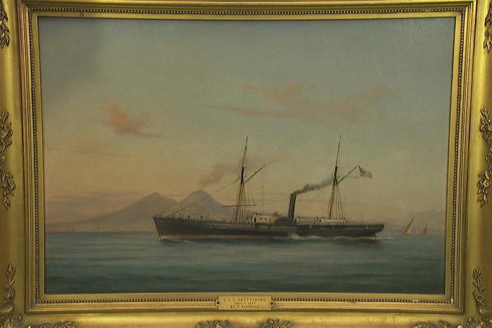 Appraisal: 1875 Tommaso De Simone "The USS Gettysburg" Oil