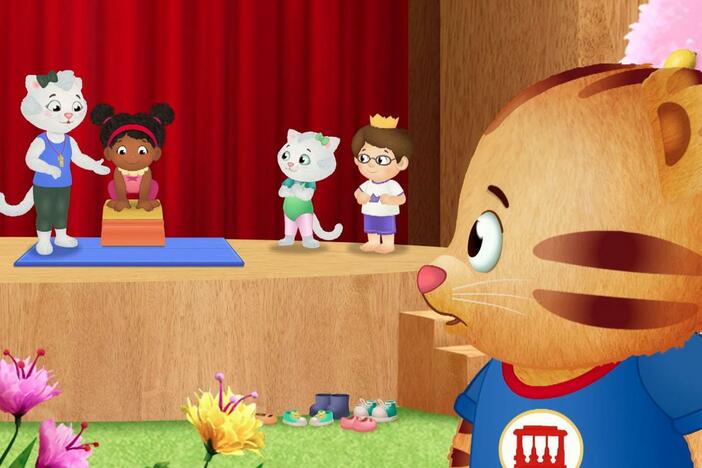 Daniel goes to his first gymnastics class, but isn't sure how to do the new activity.