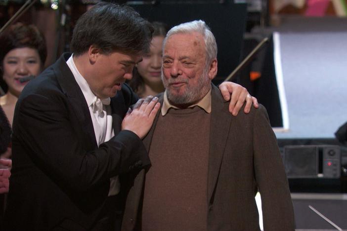 An unexpected visit causes an uproar at a New York Philharmonic rehearsal of Sweeney Todd.