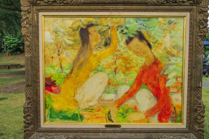 Appraisal: Le Pho 'La Cueillette des Pommes Cannelle' Oil, ca. 1950