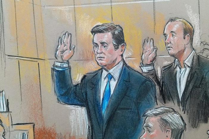Rick Gates takes the stand in the Manafort case and a manhunt is on the way in Venezuela.