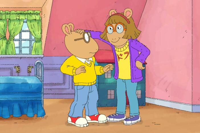 Arthur has traveled 4 years into the future and is reunited with his big sister D.W.!