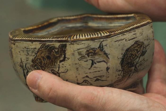 Appraisal: Martin Brothers Stoneware Sugar Bowl, ca. 1890