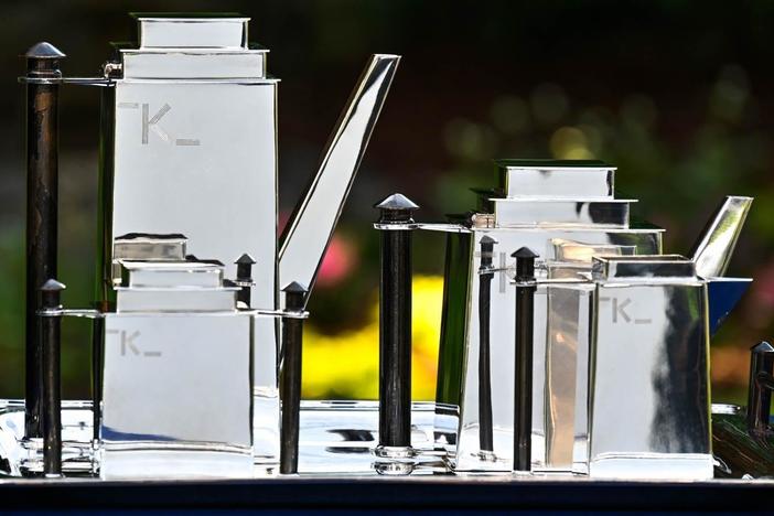 Appraisal: Louis Rice-designed Skyscraper Coffee & Tea Service, ca. 1928.