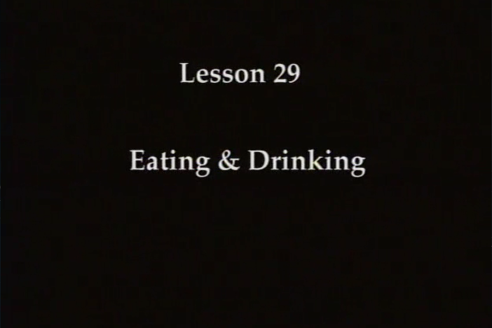 L 29: The topics covered are eating and drinking. Reading practice covers the hiragana