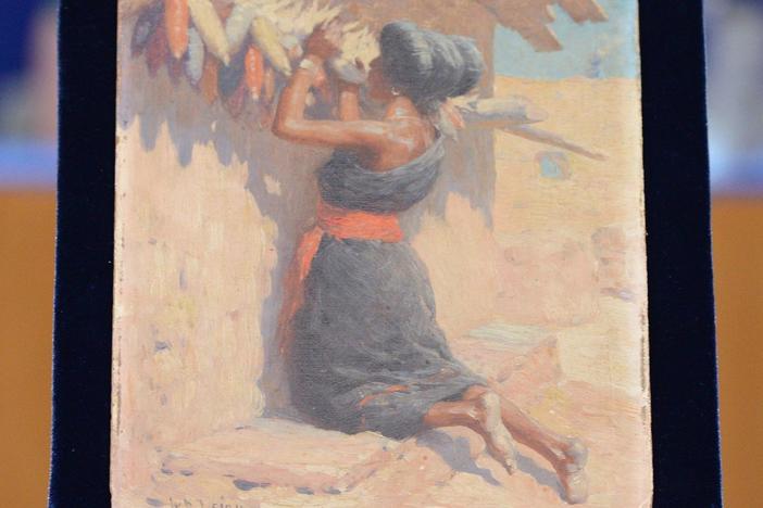 Appraisal: 1917 William R. Leigh "Drying Corn" Oil, from Santa Clara, Hour 2.