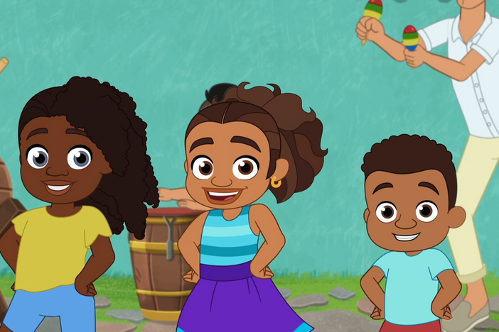 Alma and family perform a Bomba song and dance together while visiting Puerto Rico.