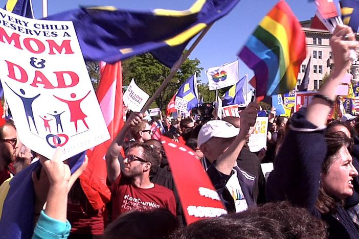 The Supreme Court hears arguments in a case that could legalize gay marriage nationwide.