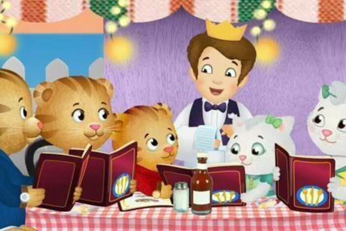 Daniel and Katerina Kittycat learn how to order dinner in the neighborhood restaurant.