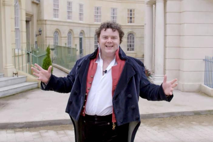 Arthur Parker (Turlough Convery) gives us a behind-the-scenes tour of the scenic town.