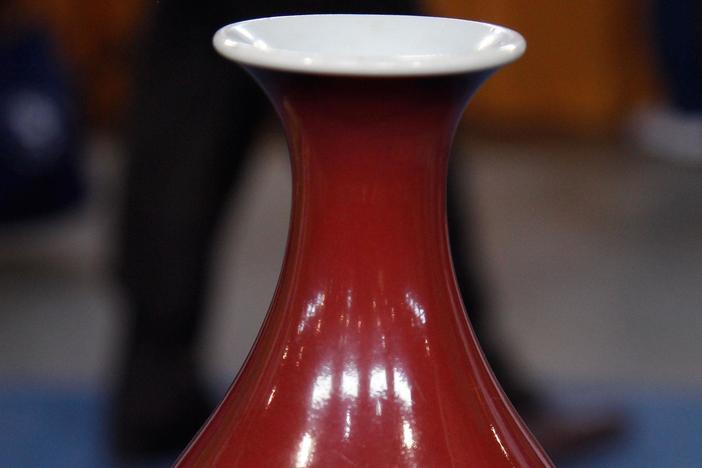 Qing Dynasty Copper Red Glazed Porcelain Imperial Vase, ca. 1730