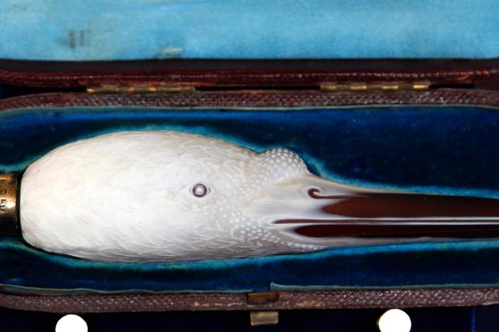 Appraisal: 1884 Thomas Webb & Sons "Swan's Head" Perfume Bottle, from Boston Hour 1.