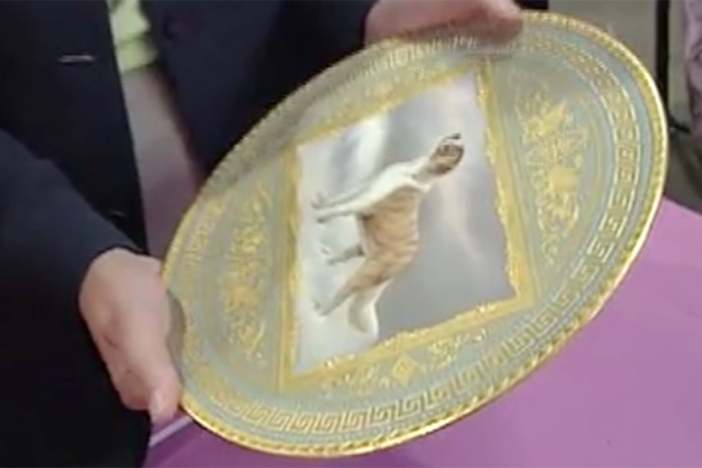 Appraisal: German Hand-painted Porcelain Dish, ca. 1890, in Vintage Savannah.