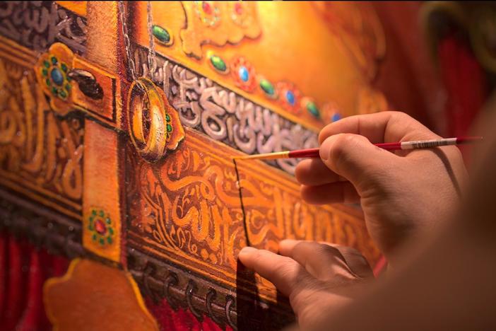 Oil painter Samir Khurshid's work reflects his tumultuous Iraq childhood and refugee life.
