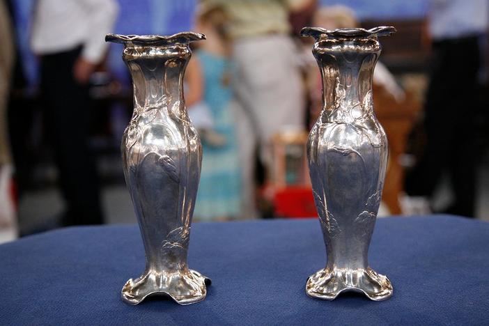 Appraisal: Gorham Martele Pair of Silver Vases, ca. 1904
