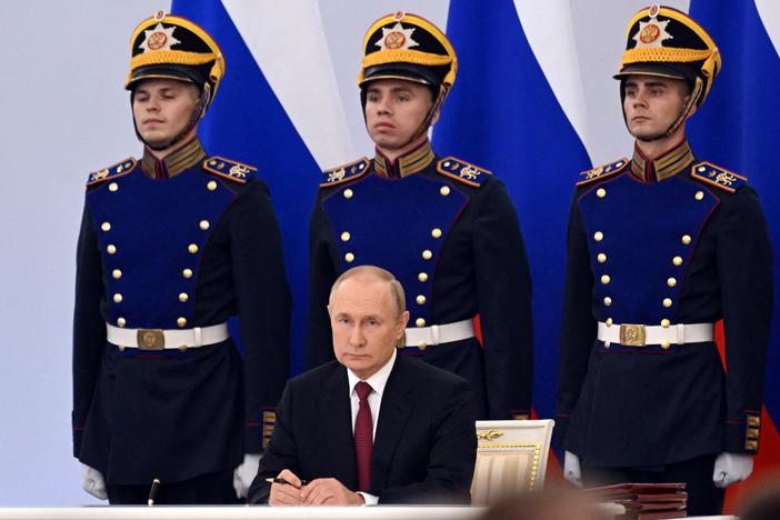 Putin vows to defend illegally seized regions in Ukraine by 'all available means'