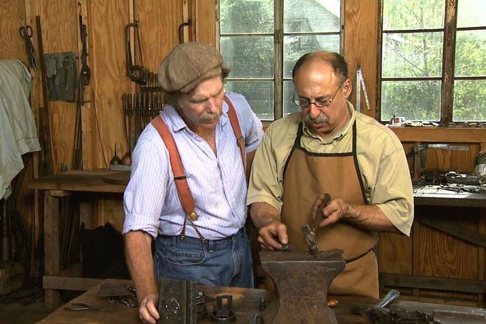 How to forge iron hinges and locks from the earliest days of the American experience.