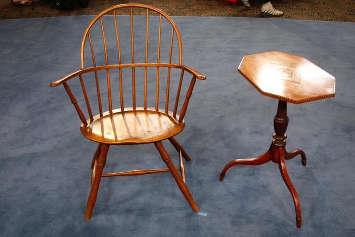 Appraisal: Windsor Armchair & Candlestand, ca. 1800