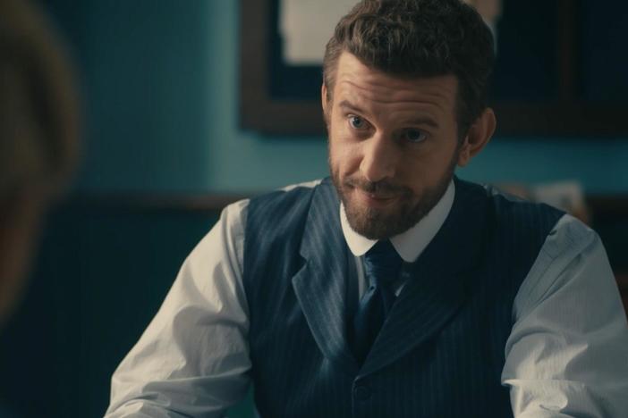 Inspector Blake arrives at his office, only to find that someone else has already let themself in.