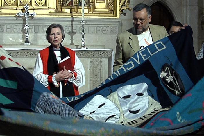 Watch the blessing of an AIDS quilt panel as Right Rev. Jane Holmes Dixon explains.
