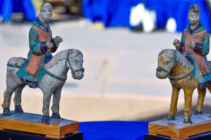 Appraisal: Ming Dynasty Fahua Tomb Figures