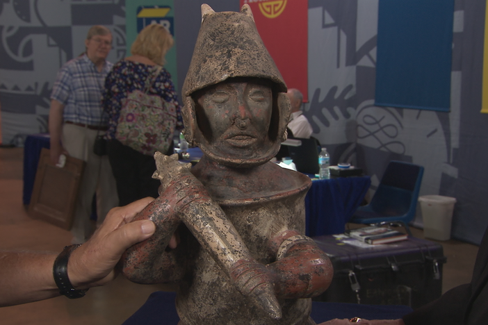 Appraisal: 20th-Century Reproduction West Mexican Warrior Figure, from St. Louis Hour 2.