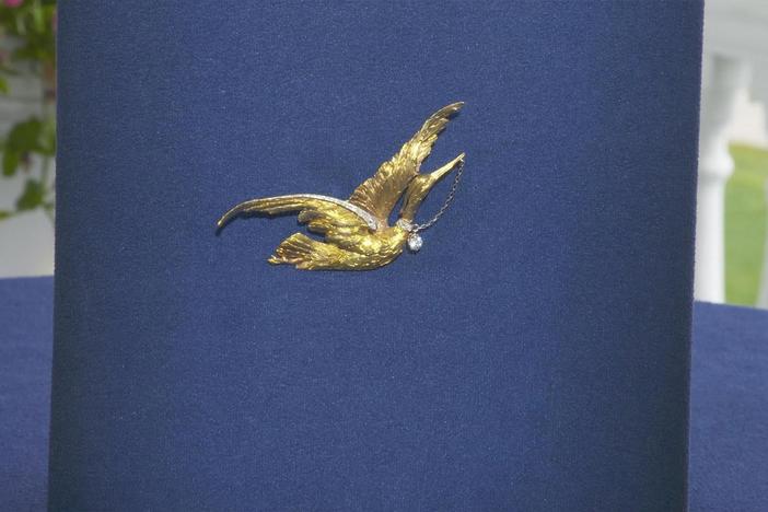 Appraisal: Diamond & Gold Stork Brooch, ca. 1900