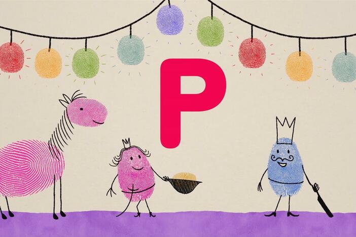 Play with the letter P with fingerprint princes and princesses.