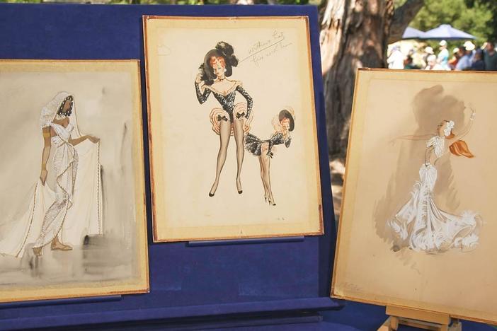 Appraisal: Costume Design Gouache & Pencil Sketches, ca. 1945