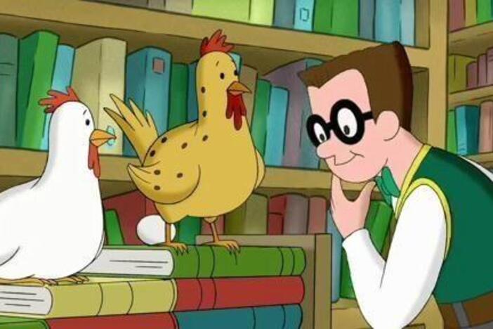 George helps find a quiet place for the chickens to lay eggs.