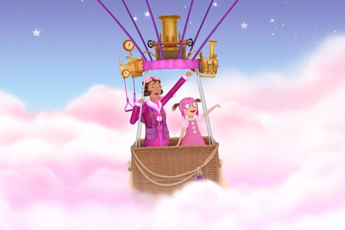 Skye Voyager gets held up in a balloon race./Pinkalicious and Peter get stuck together with glue!