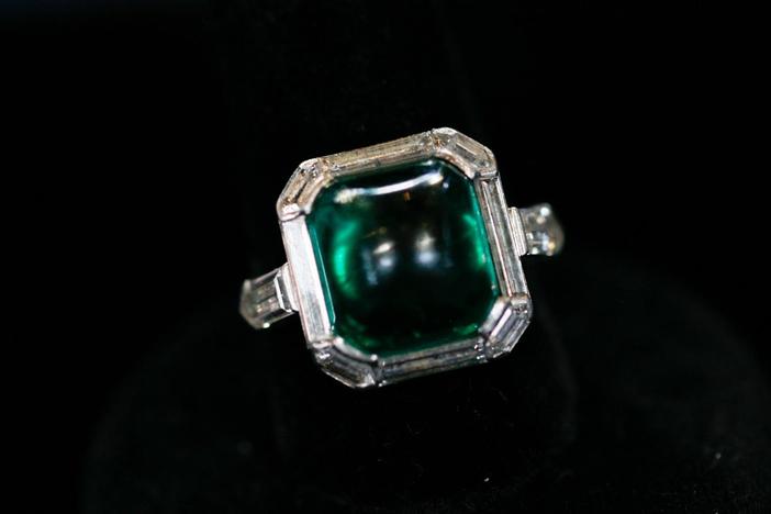 Appraisal: Art Deco Emerald and Diamond Ring, ca. 1930