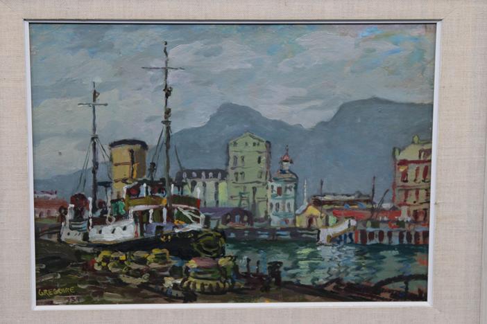 Appraisal: 1939 Gregoire Boonzaier "View of Cape Town" Oil Painting, from Omaha Hr 3.
