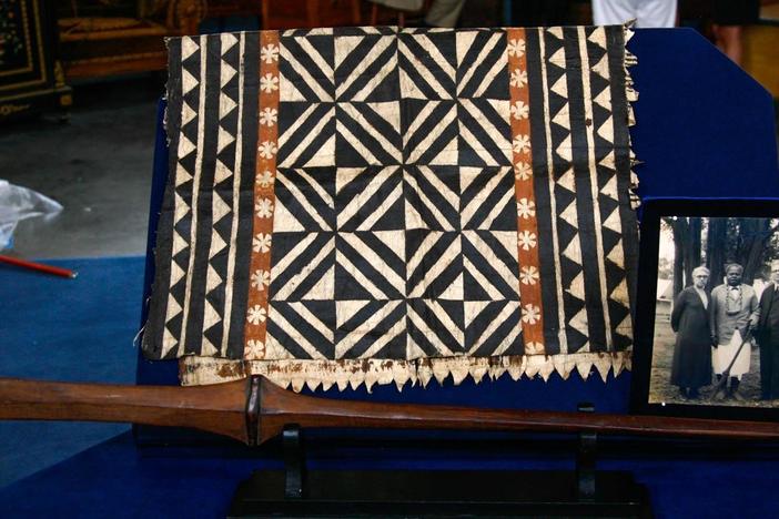 Appraisal: 19th C. Fiji Tapa Cloth & Club