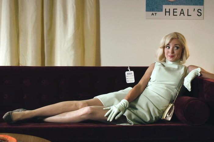 Trixie and Matthew dive into married life by searching for a sofa.