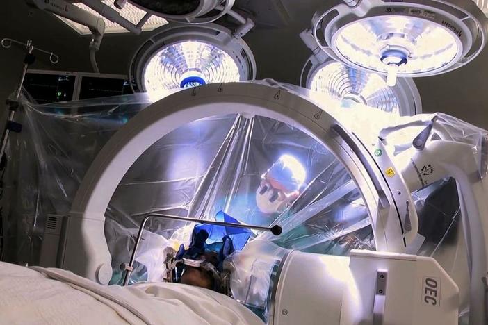 A patient is treated with deep brain stimulation during the film Ride the Tiger.