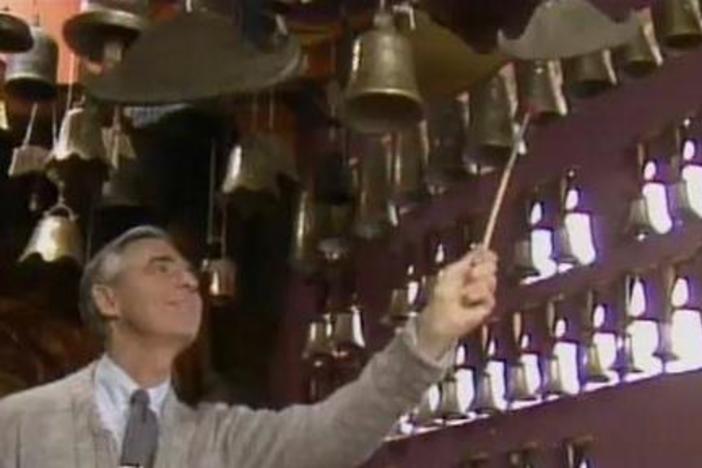 Tom O'Horgan displays his large collection of unusual musical instruments.