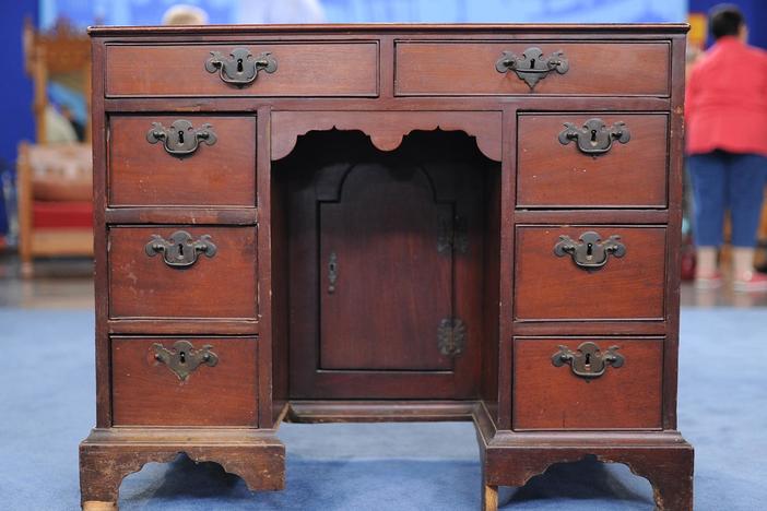 Appraisal: George III Mahogany Kneehole Desk, ca. 1775, from Bismarck, Hour 3.