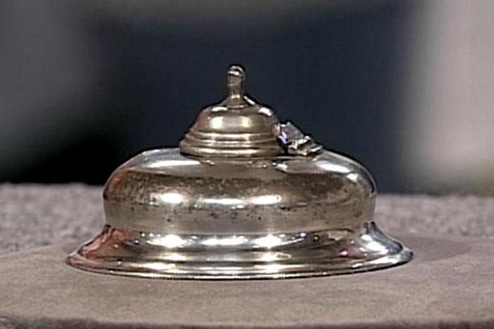 Appraisal: Fake Bassett Pewter Inkwell, from Vintage Los Angeles.