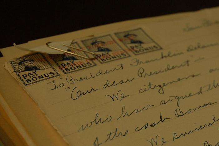 Is this stamp connected to a time when the military bore weapons against fellow soldiers?