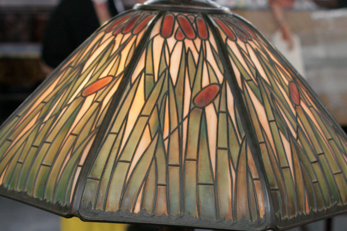 Appraisal: Handel Cattail Lamp, ca. 1915