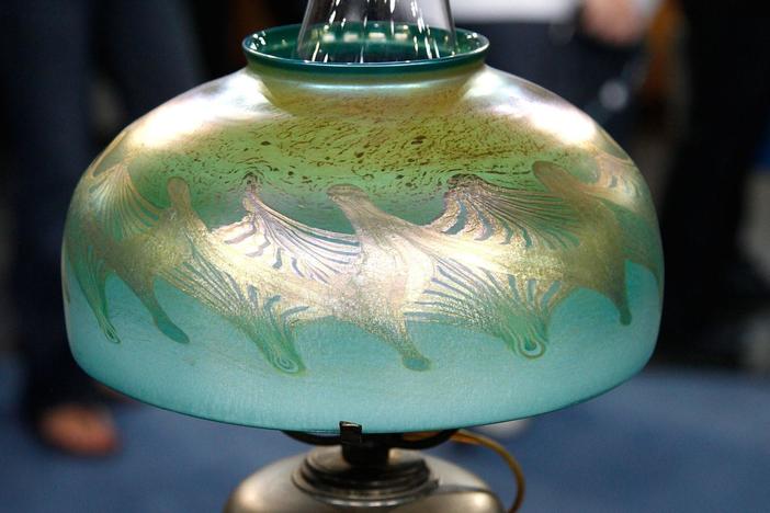 Tiffany Favrile Glass & Bronze Table Lamp, ca. 1898
