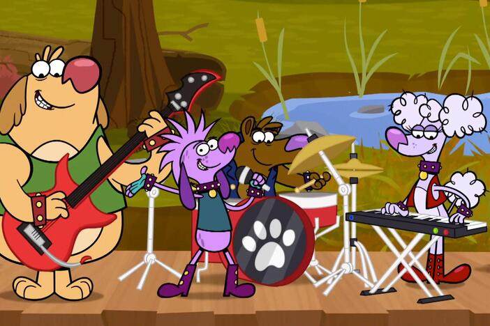 The gang's favorite band, Doggone, sings a song about mud puddles!