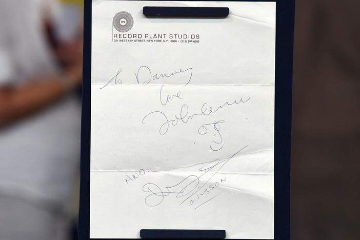 Appraisal: 1974 John Lennon & Harry Nilsson Signatures, from Fort Worth Hour 3.