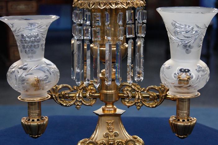 Appraisal: Brass Argand Lamp, ca. 1835, from San Diego Hour 2
