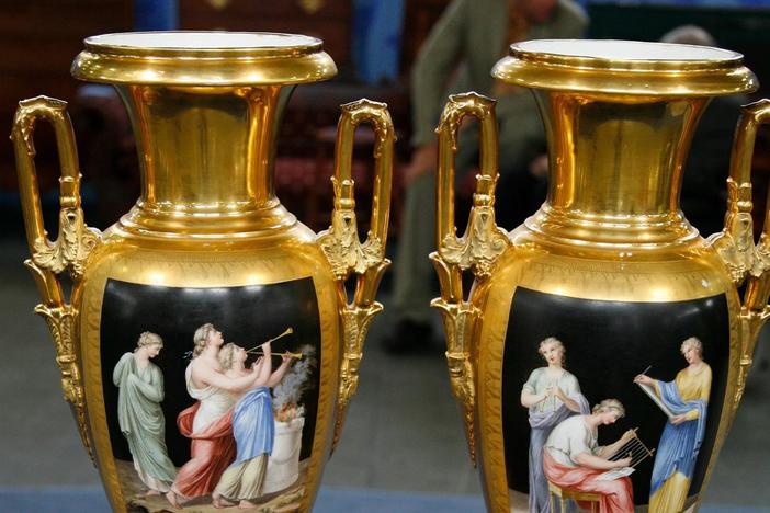 Appraisal: French Porcelain Urns, ca. 1820